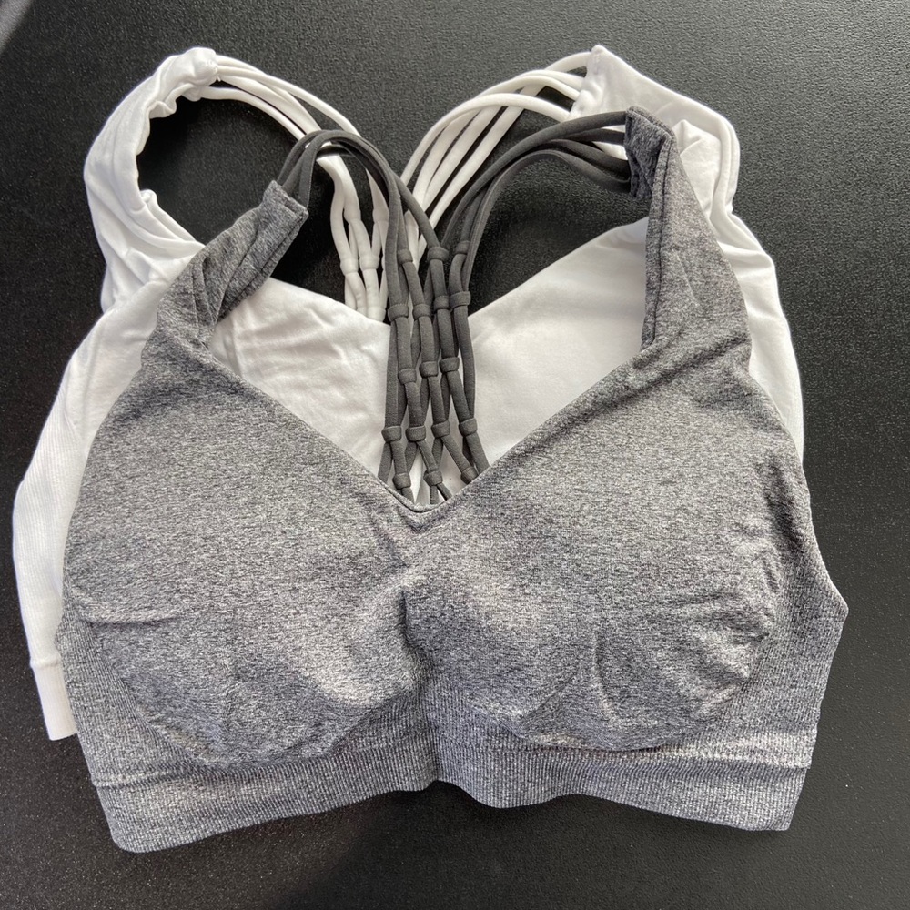 Pro-fit sports bras  grey & white size S (fit XS)